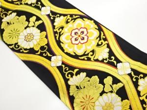 立涌に菊唐草・華紋模様織出し袋帯